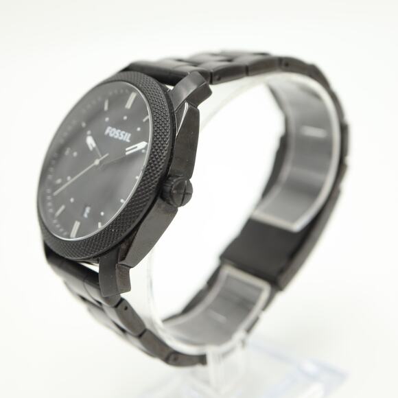 Fossil Machine Men's 42mm Date Watch FS5393 Black Stainless Steel w New Battery - Picture 9 of 11